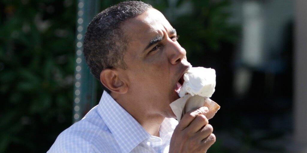 obama eating ice cream